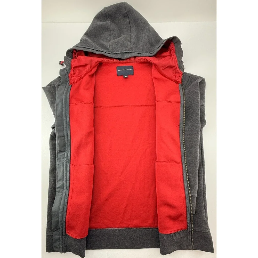 Banana Republic Hoodie Jacket Mens Gray‎ Full Zip Hooded Heavy Jacket
